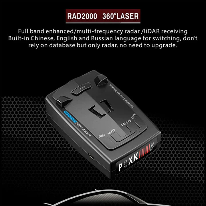 High-Performance 360° Radar Detector with GPS & Auto Filtering