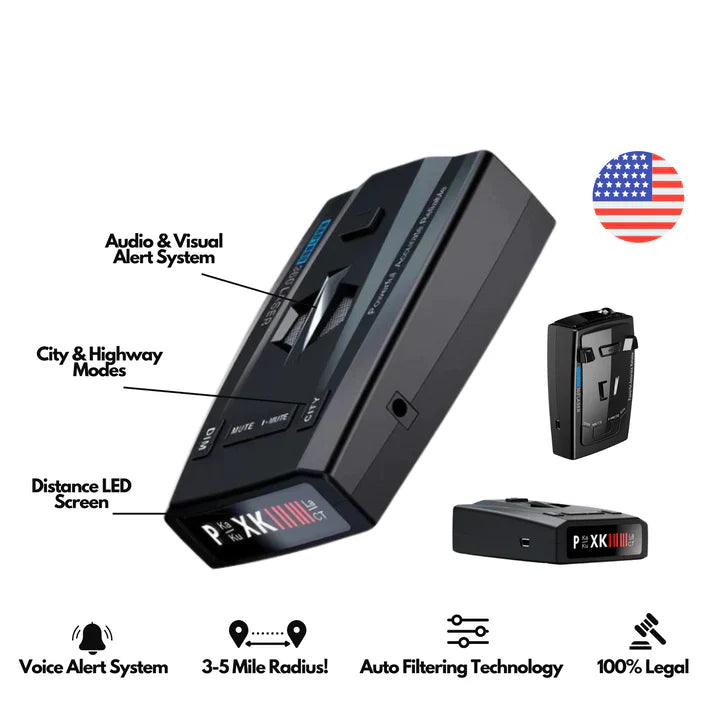 High-Performance 360° Radar Detector with GPS & Auto Filtering