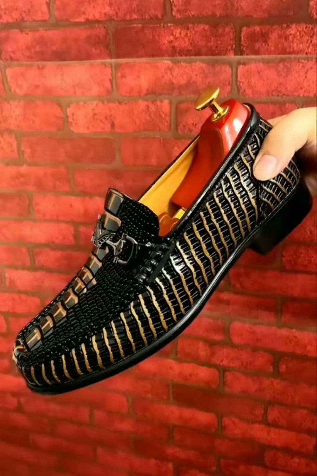 Men's Leather Crocodile Pattern Loafers