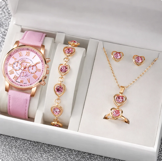 Women's Watch Kit with Ring, Necklace, Earrings and Bracelet