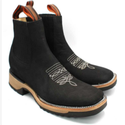 Men's Wild West Genuine Leather Ranch Toe Short Boot